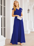Vestidos de dama de honor Sunnderly con capa, vestido formal de fiesta con espalda descubierta para madre de la novia SY28058 