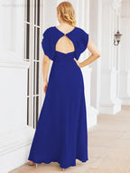 Vestidos de dama de honor Sunnderly con capa, vestido formal de fiesta con espalda descubierta para madre de la novia SY28058 