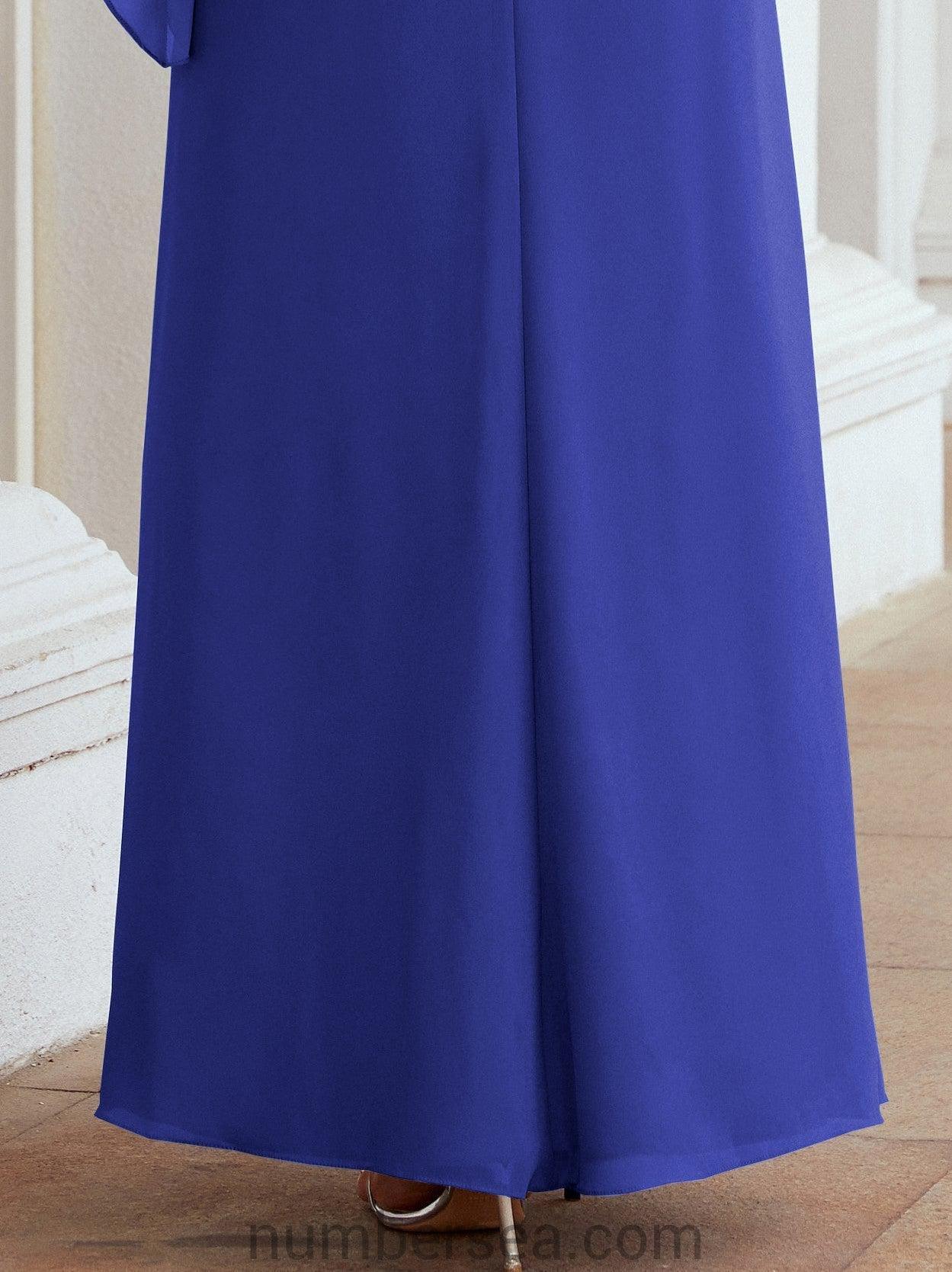 Vestido formal de fiesta Sunnderly, largo, para madre de la novia, con capa con volantes, SY28026 