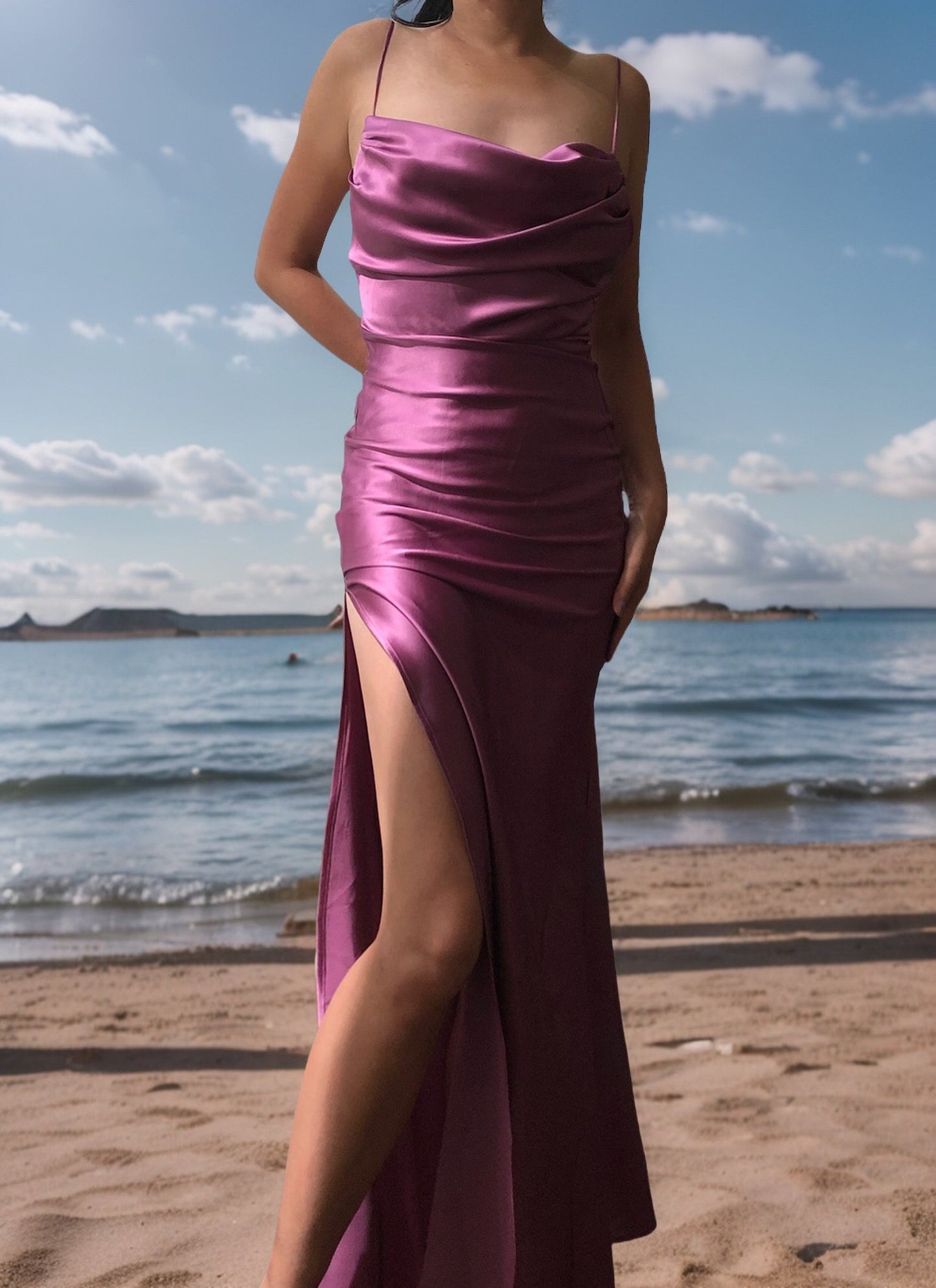 Metallic Mauve Rhiannon Dress