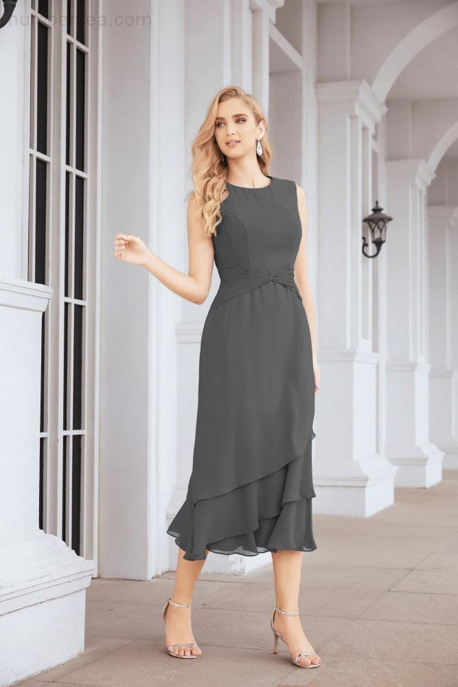 Vestido formal de fiesta Sunnderly de dos piezas, corte A, para madre de la novia, SY28072 