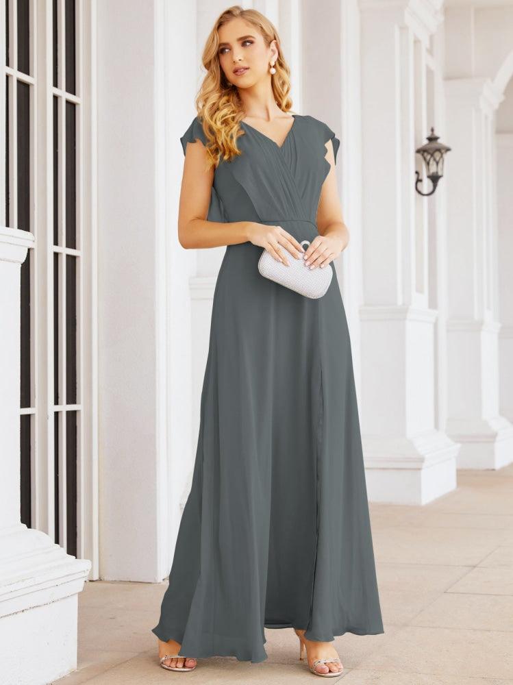 Vestidos de dama de honor Sunnderly con capa, vestido formal de fiesta con espalda descubierta para madre de la novia SY28058 