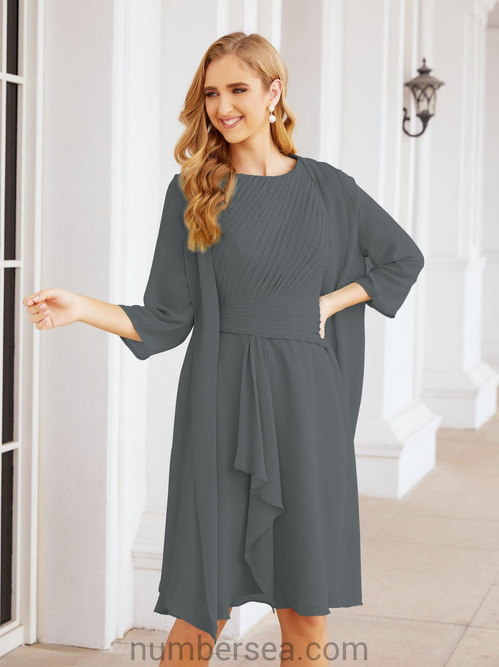 Vestidos de madre de la novia Sunnderly, vestido de fiesta, vestido plisado informal SY28065 