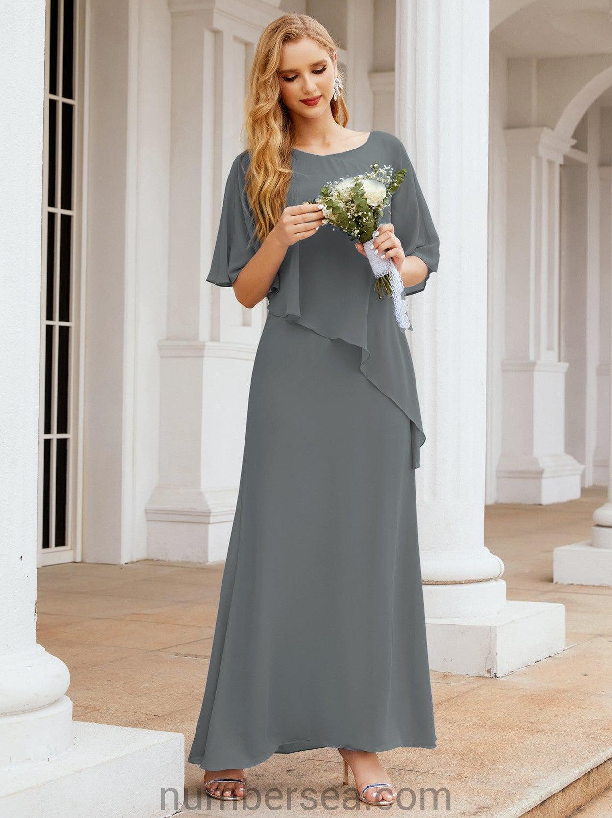 Vestido formal de fiesta Sunnderly, largo, para madre de la novia, con capa con volantes, SY28026 