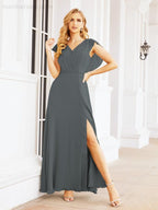 Vestidos de dama de honor Sunnderly con capa, vestido formal de fiesta con espalda descubierta para madre de la novia SY28058 