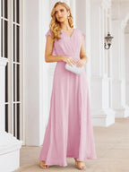Vestidos de dama de honor Sunnderly con capa, vestido formal de fiesta con espalda descubierta para madre de la novia SY28058 