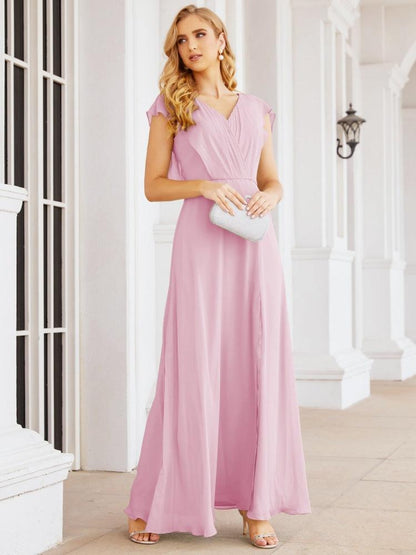 Sunnderly Brautjungfernkleider Cape Formales Ballkleid Rückenfreies Kleid für die Mutter der Braut SY28058 