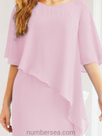 Vestido formal de fiesta Sunnderly, largo, para madre de la novia, con capa con volantes, SY28026 