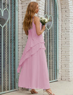 Vestidos de gasa largos de talla grande para madre de la novia, vestido formal de dama de honor para graduación SY28019 