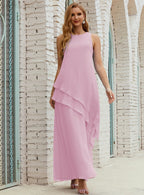 Vestidos de gasa largos de talla grande para madre de la novia, vestido formal de dama de honor para graduación SY28019 