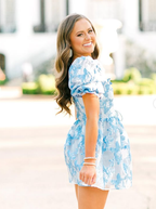 Retro Style Floral A-line Short Homecoming Dress,Summer Outfit Dress Y2957