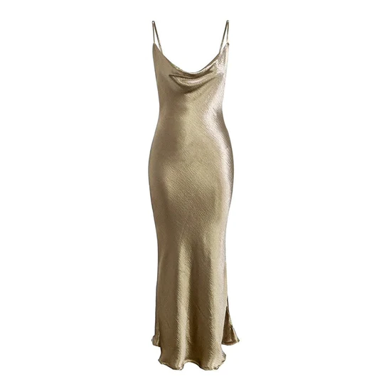 Elegante vestido de fiesta con tirantes finos, espalda descubierta, formal, sexy, de noche, Y410