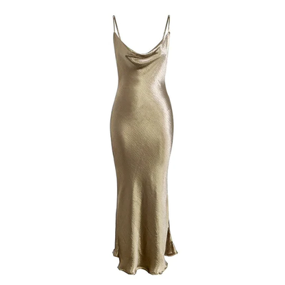 Elegante vestido de fiesta con tirantes finos, espalda descubierta, formal, sexy, de noche, Y410