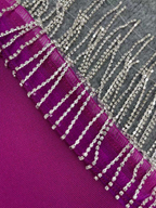 Vestido de noche largo y elegante con flecos y aberturas brillantes para mujer Y407