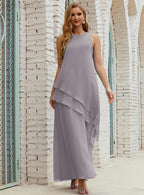 Vestidos de gasa largos de talla grande para madre de la novia, vestido formal de dama de honor para graduación SY28019 