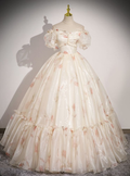 Vestido de fiesta de tul con estampado floral y hombros descubiertos, vestido formal de noche para fiesta de graduación Y8365