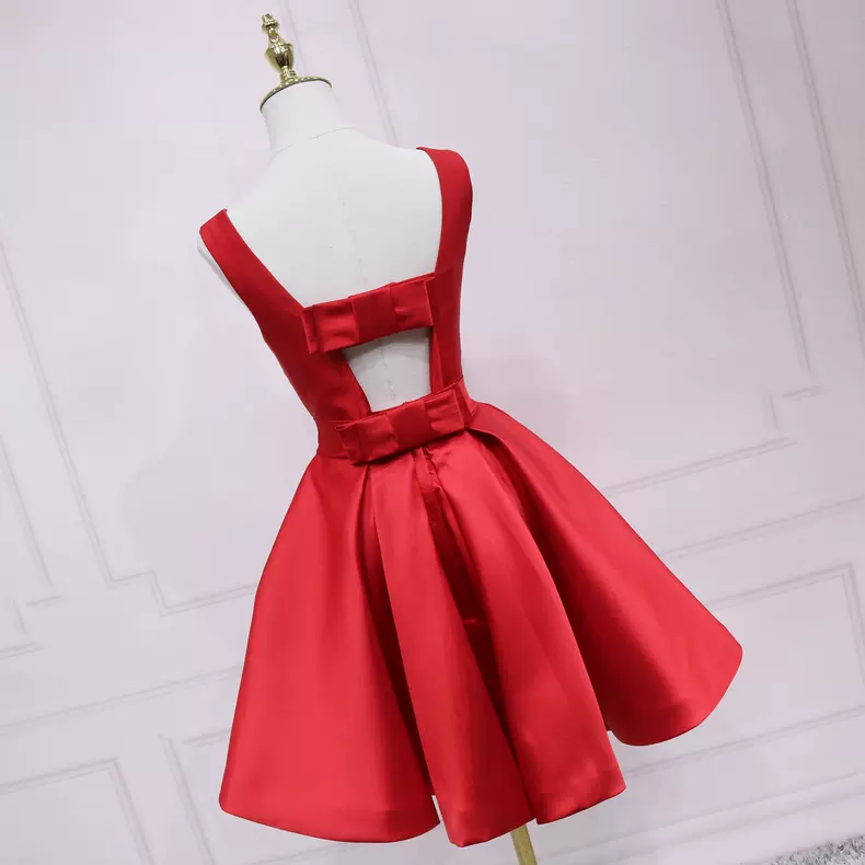 Schönes Homecoming-Kleid, ärmellos, Burgunderrot, Homecoming-Kleid s49