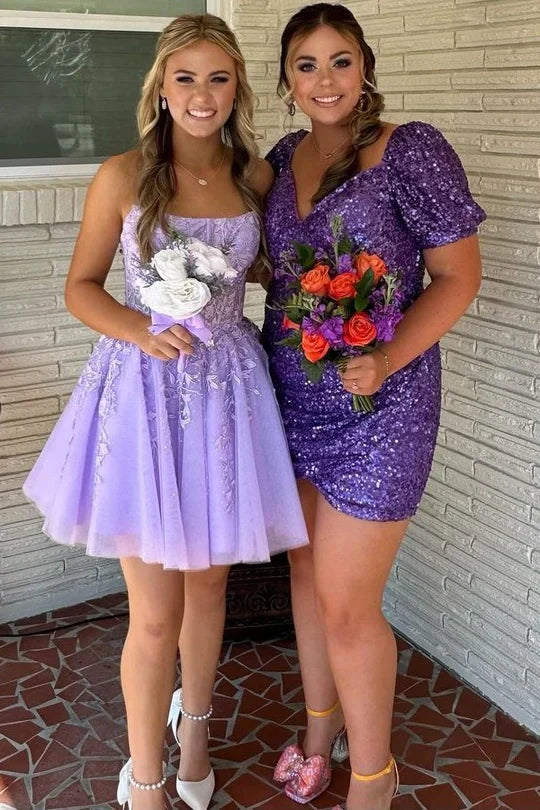 Petunia | Vestido de fiesta de tul con encaje y apliques en forma de A