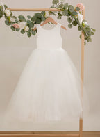 Ballkleid/Princess-Linie Satin Tüll Knöchellanges Kleid 