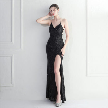 Nightclubs Dinner Ceremony Performance Evening Dress with Crisscross Elegance
