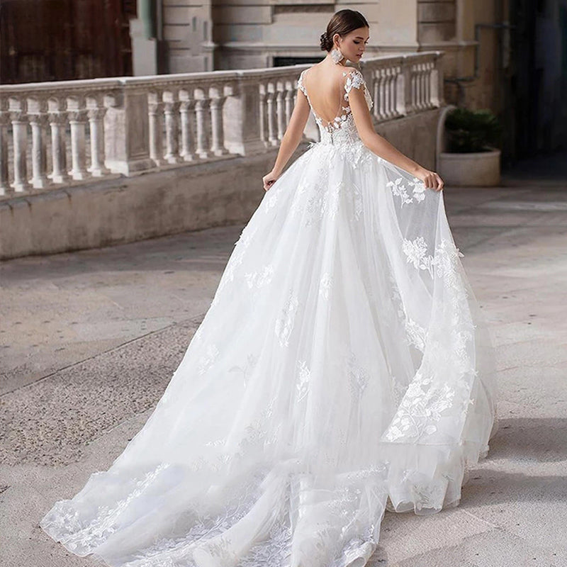 Mermaid Wedding Dresses Women Cap Sleeves Backless Lace Appliques Bridal Gown Detachable Train Vestidos De Novia-payinti