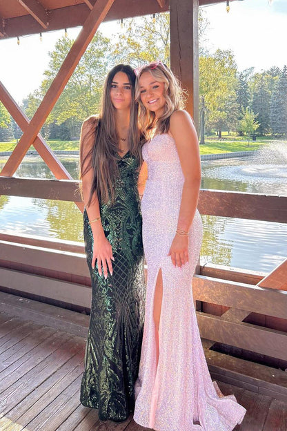 Rylee | Vestido de fiesta de sirena con lentejuelas blancas y brillantes