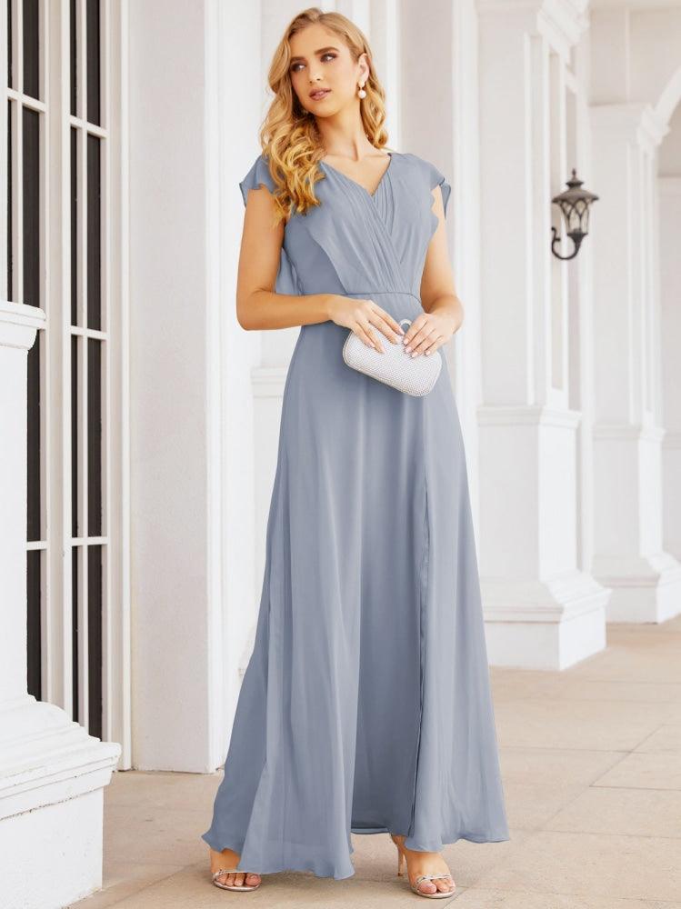 Sunnderly Brautjungfernkleider Cape Formales Ballkleid Rückenfreies Kleid für die Mutter der Braut SY28058 