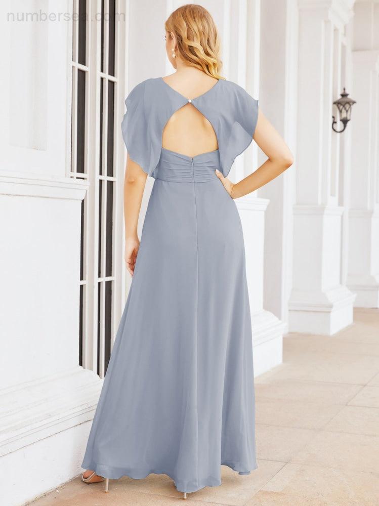 Vestidos de dama de honor Sunnderly con capa, vestido formal de fiesta con espalda descubierta para madre de la novia SY28058 