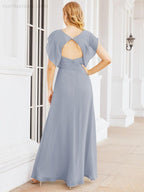 Vestidos de dama de honor Sunnderly con capa, vestido formal de fiesta con espalda descubierta para madre de la novia SY28058 