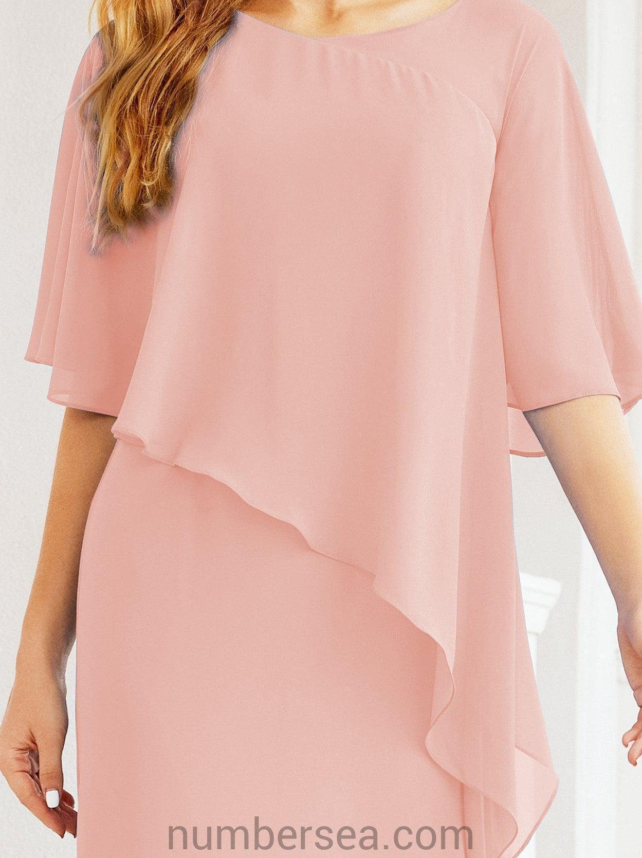 Vestido formal de fiesta Sunnderly, largo, para madre de la novia, con capa con volantes, SY28026 