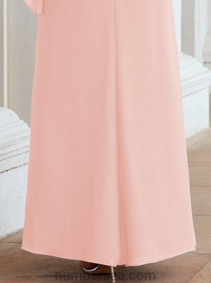 Sunnderly Formal Party Gown Dress Long Mother of The Bride Dresses with Ruffle Cape SY28026