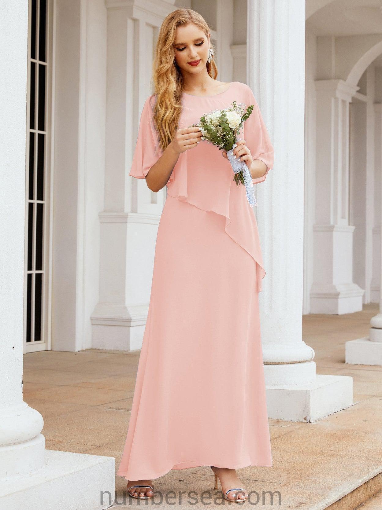 Vestido formal de fiesta Sunnderly, largo, para madre de la novia, con capa con volantes, SY28026 