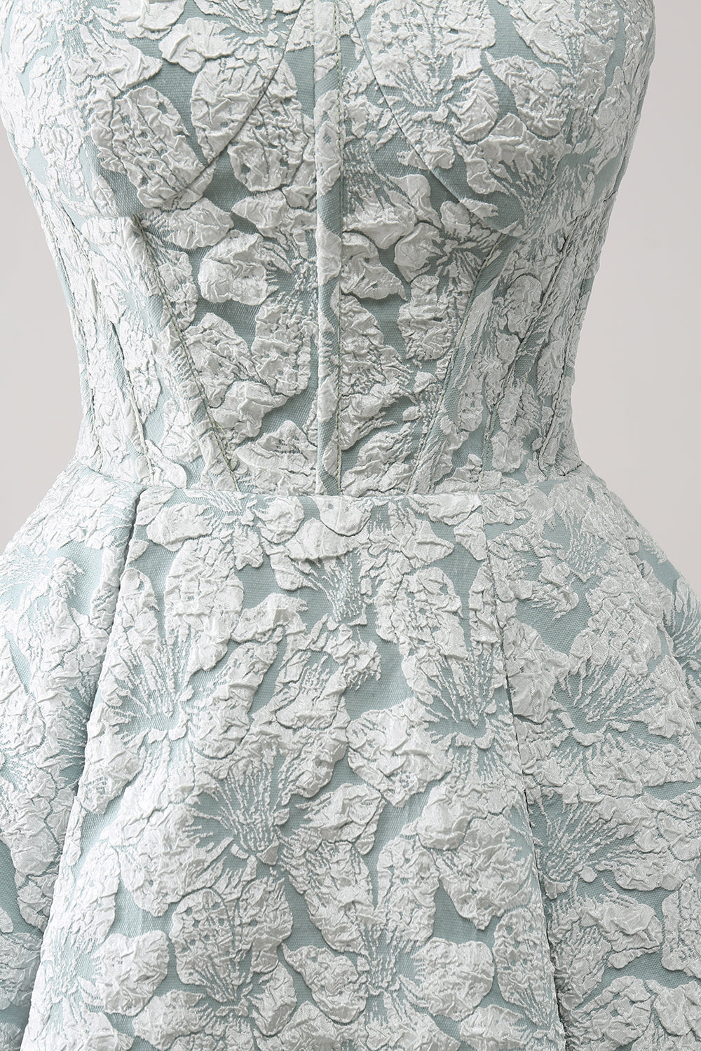 Lindo vestido de fiesta corto con corsé en forma de A, corte en A, color gris y verde