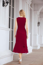 Vestido formal de fiesta Sunnderly de dos piezas, corte A, para madre de la novia, SY28072 