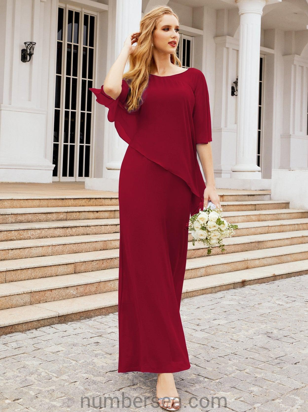 Vestido formal de fiesta Sunnderly, largo, para madre de la novia, con capa con volantes, SY28026 