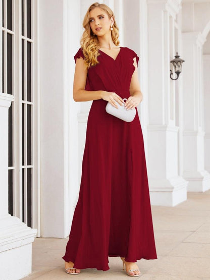 Sunnderly Brautjungfernkleider Cape Formales Ballkleid Rückenfreies Kleid für die Mutter der Braut SY28058 