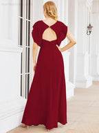 Vestidos de dama de honor Sunnderly con capa, vestido formal de fiesta con espalda descubierta para madre de la novia SY28058 