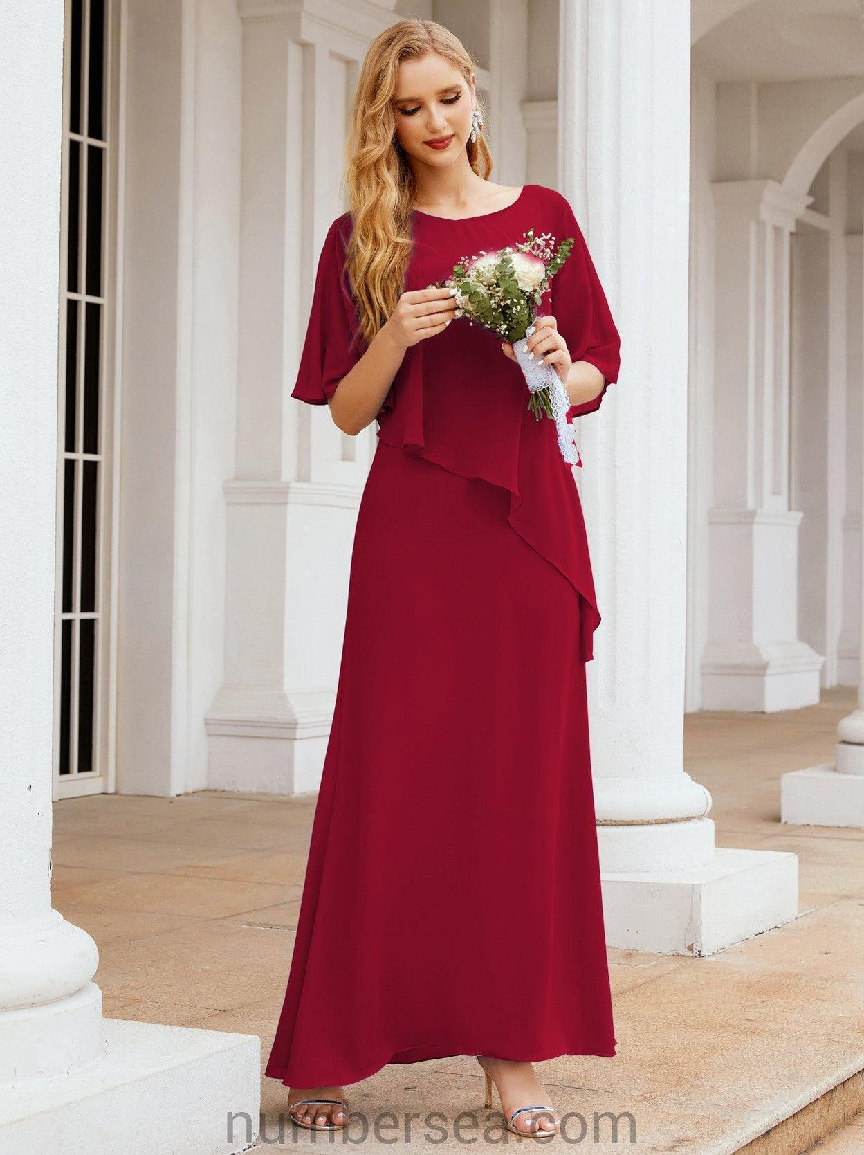 Vestido formal de fiesta Sunnderly, largo, para madre de la novia, con capa con volantes, SY28026 