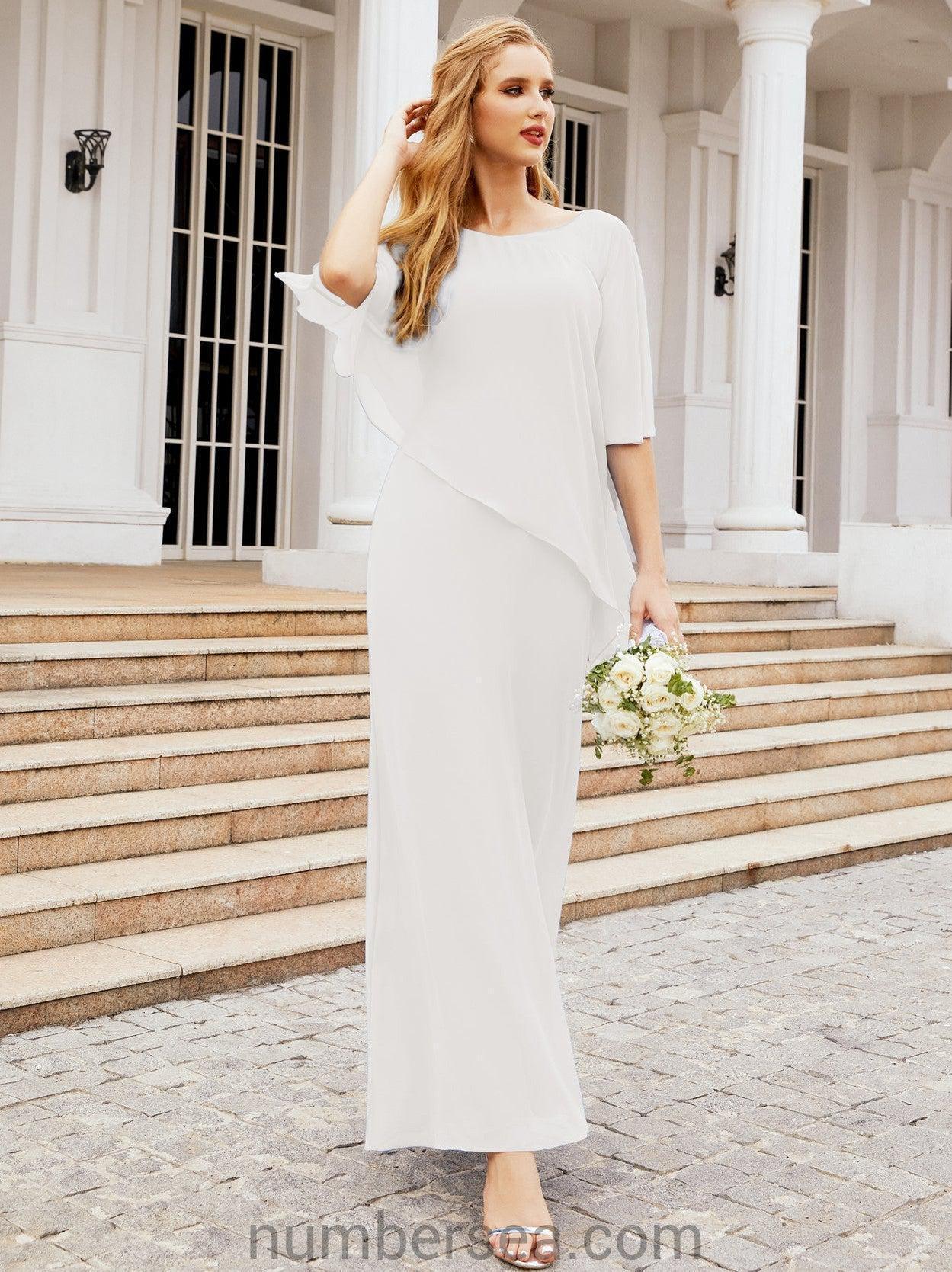 Vestido formal de fiesta Sunnderly, largo, para madre de la novia, con capa con volantes, SY28026 