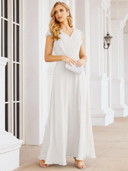 Sunnderly Brautjungfernkleider Cape Formales Ballkleid Rückenfreies Kleid für die Mutter der Braut SY28058 