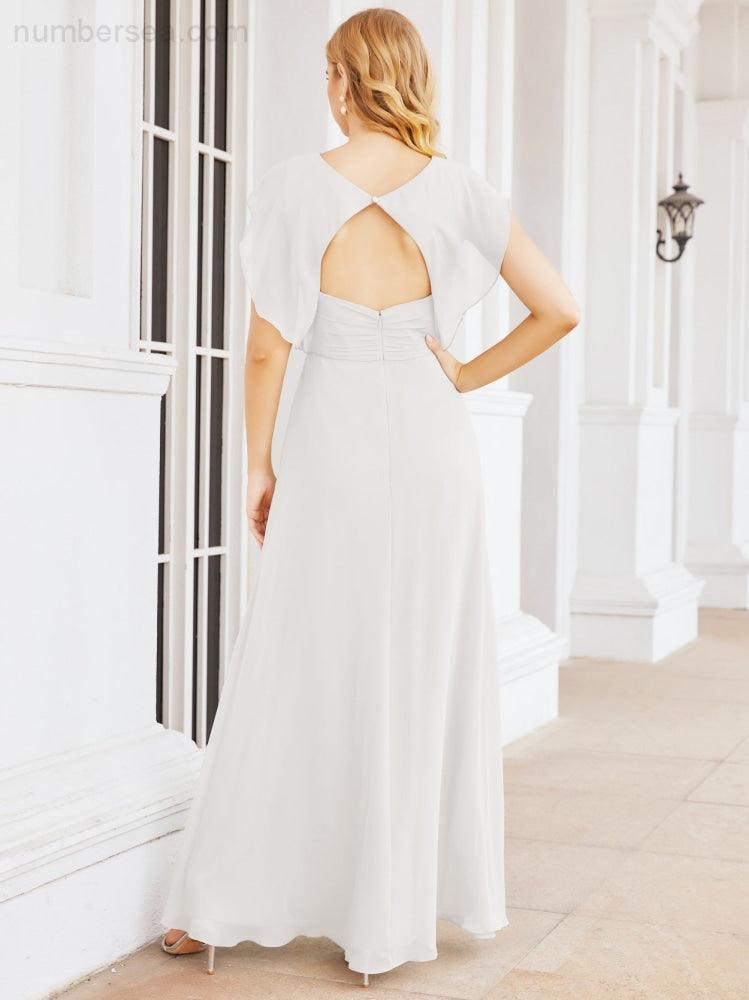 Vestidos de dama de honor Sunnderly con capa, vestido formal de fiesta con espalda descubierta para madre de la novia SY28058 