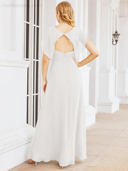 Sunnderly Brautjungfernkleider Cape Formales Ballkleid Rückenfreies Kleid für die Mutter der Braut SY28058 
