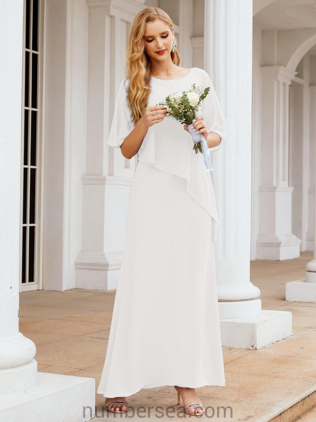 Vestido formal de fiesta Sunnderly, largo, para madre de la novia, con capa con volantes, SY28026 
