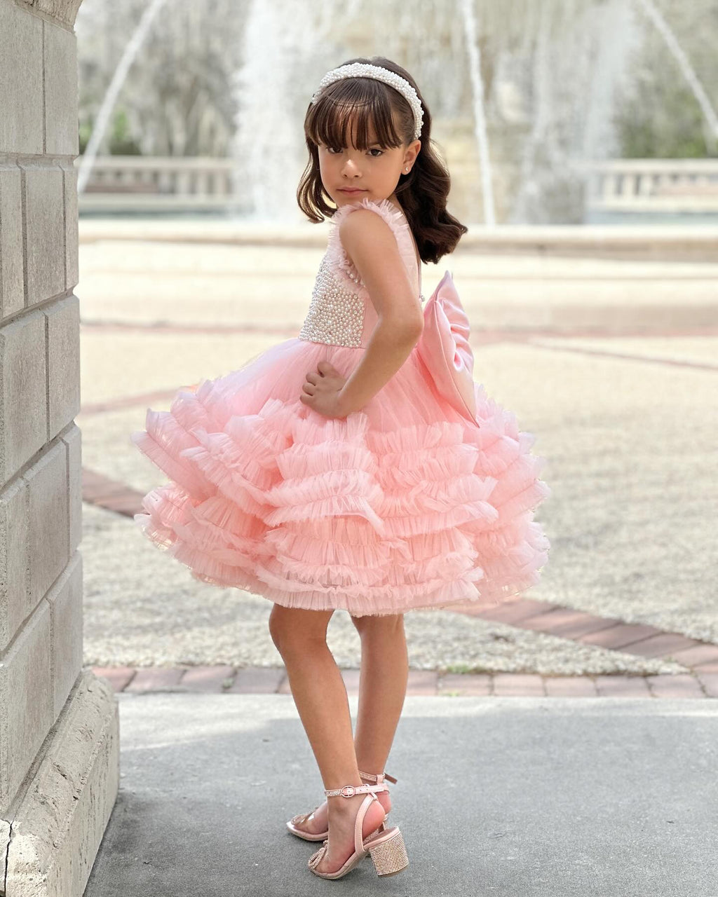 Duchesse-/Prinzessinnen-Tüll-Knielanges Baby-Mädchen-Kleid