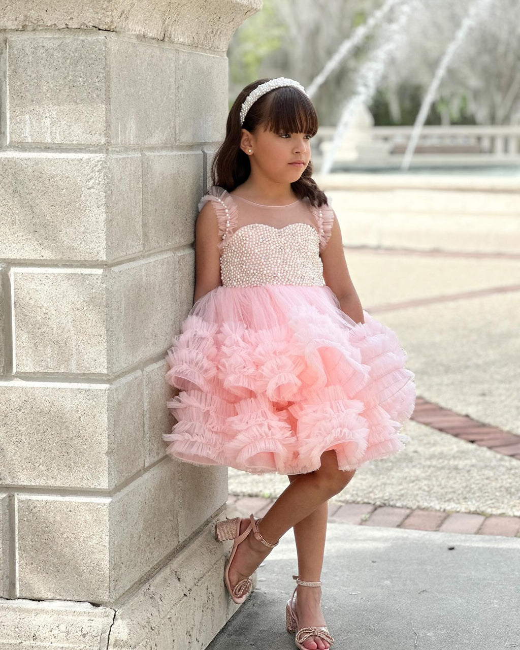 Duchesse-/Prinzessinnen-Tüll-Knielanges Baby-Mädchen-Kleid