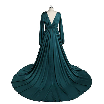 Full Sleeves Maternity Dresses Long Beach Photography Dresses Baby Shower Dress for Pregnant Woman Sunnderly Plus Size SY220528