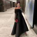 Luxus Dubai Abendkleider für Frauen Hochzeit Party Schwarzes Langarm Gala Ballkleid Y4621