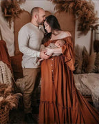 Vestidos de maternidad con mangas anchas y cintura elástica para sesión de fotos, vestidos para baby shower, YEWEN SY21829 