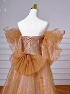 Luxus Off The Shoulder Tüll Perlen Ballkleid Langes Meerjungfrau Abendkleid Y8610