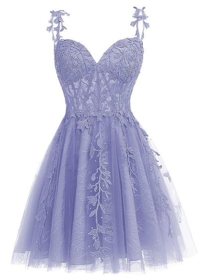Spaghettiträger Herzausschnitt Tüll Spitze Homecoming Kleid für Teenager Y2167